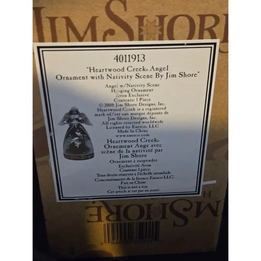 Jim Shore Heartwood Creek Angel Ornament With Nativity Scene 4011913 with box